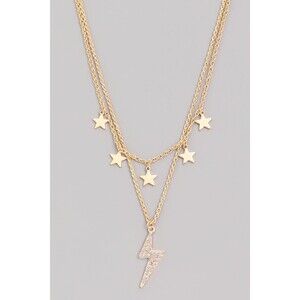 Layered Lightning Bolt Choker Necklace